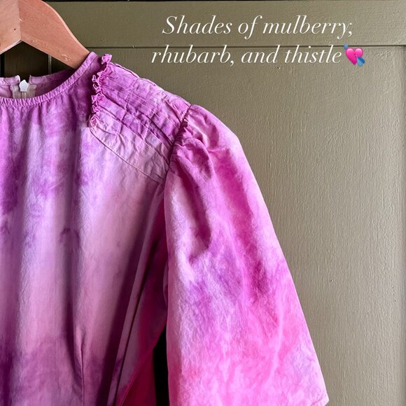 Pink hand dyed summer cotton dress - Picture 4 of 5